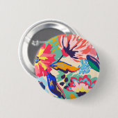 Bos en rozen ronde button 5,7 cm (Voorkant /achterkant)