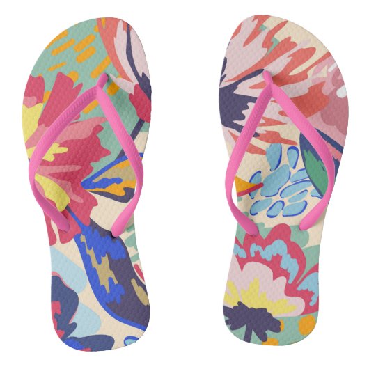 Bos en rozen teenslippers (Voetbed)