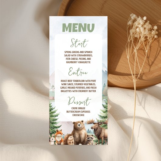 Bos- en woudavontuur wacht Menu 4x9