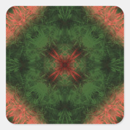 Bos Energie Kaleidoscoop Fractale Kunst Vierkante Sticker