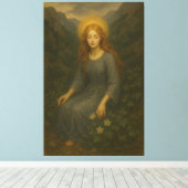 Bos engel – Goddelijk licht portret Canvas Afdruk (Insitu (Houten vloer))