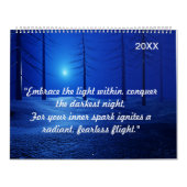 Bos Esthetisch Landschap Donkerblauw fantasie Kalender (Hoes)