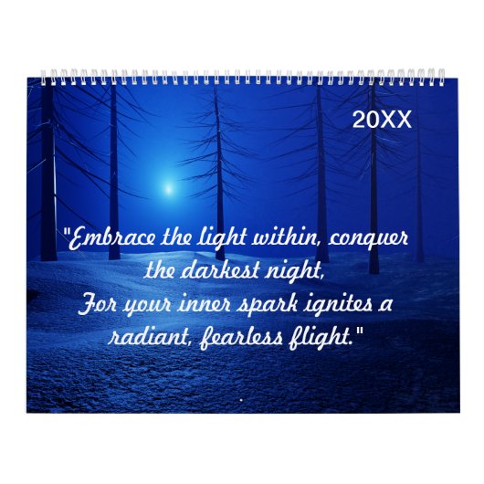 Bos Esthetisch Landschap Donkerblauw fantasie Kalender (Hoes)