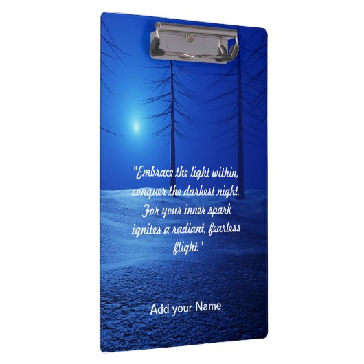 Bos Esthetisch Landschap Donkerblauw motivatie Klembord (Rechts)