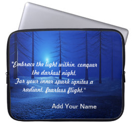 Bos Esthetisch Landschap Donkerblauw motivatie Laptop Sleeve