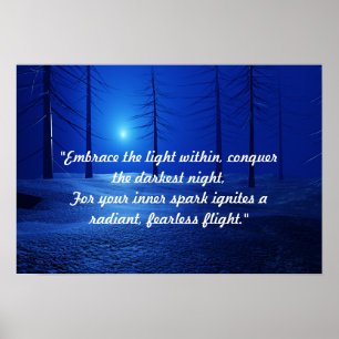 Bos Esthetisch Landschap Donkerblauw motivatie Poster