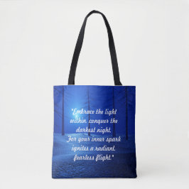 Bos Esthetisch Landschap Donkerblauw motivatie Tote Bag