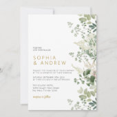 Bos Eucalyptus groen bruiloft uitnodiging (Voorkant)