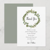 Bos Eucalyptus Groene Baby Shower Gedicht Bedankkaart (Voorkant / Achterkant)