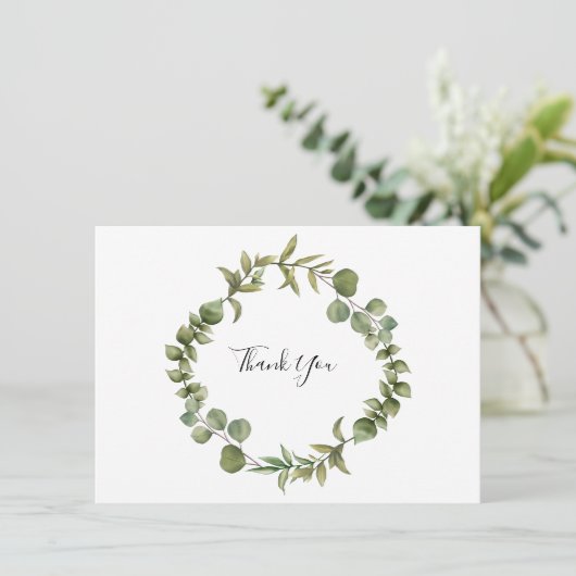 Bos Eucalyptus Groene Dankjewel Bedankkaart (Staand voorkant)