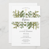 Bos Eucalyptus Groene Doop Christening Kaart (Voorkant / Achterkant)