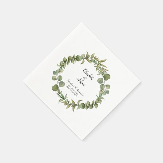 Bos Eucalyptus Groene Huwelijk Servet (Hoek)