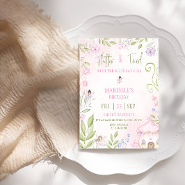 Bos Fairy Flutter & Twirl Meisje Verjaardagsfeest Kaart