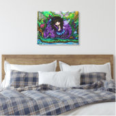 Bos Fairy Paarse Dragon Nursery Canvas Art Afdruk (Insitu (Slaapkamer))
