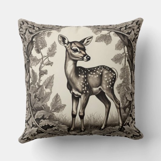  Bos Fawn Botanische Baby Herten Kussen (Achterkant)
