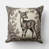 Bos Fawn Botanische Baby Herten Kussen (Voorkant)
