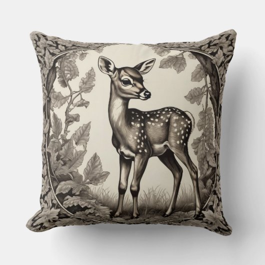  Bos Fawn Botanische Baby Herten Kussen (Voorkant)