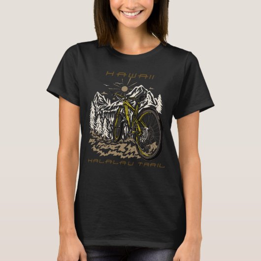 Bos Fietsen Kalalau Trail Hawaii Wandelen Camping T-shirt (Voorkant)