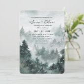 bos | Forest Waterverf Wedding Kaart (Staand voorkant)