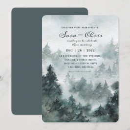 bos | Forest Waterverf Wedding Kaart
