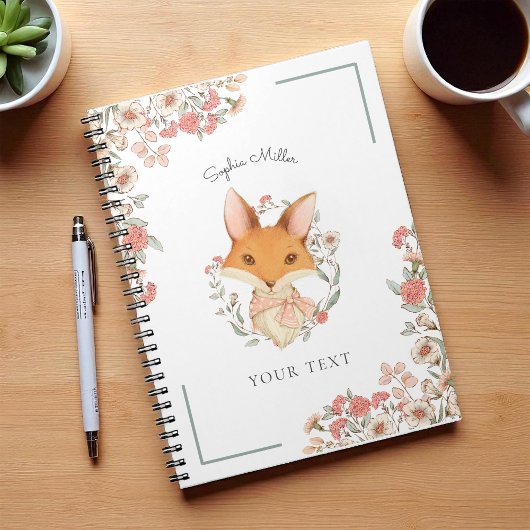  bos Fox Illustratie met Jouw naam Notitieboek