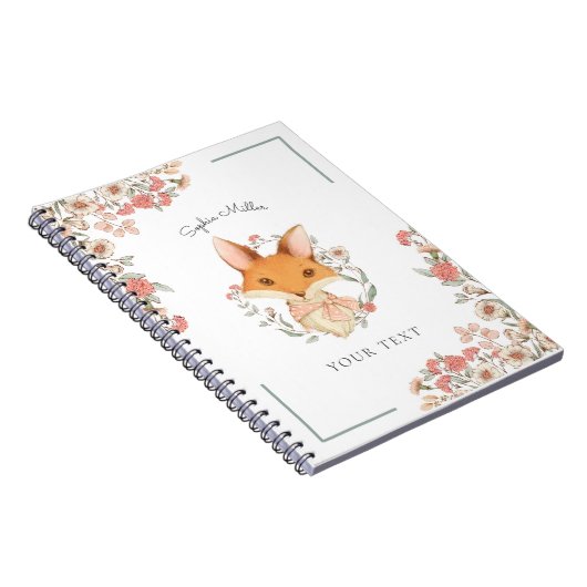  bos Fox Illustratie met Jouw naam Notitieboek (Rechterzijde)