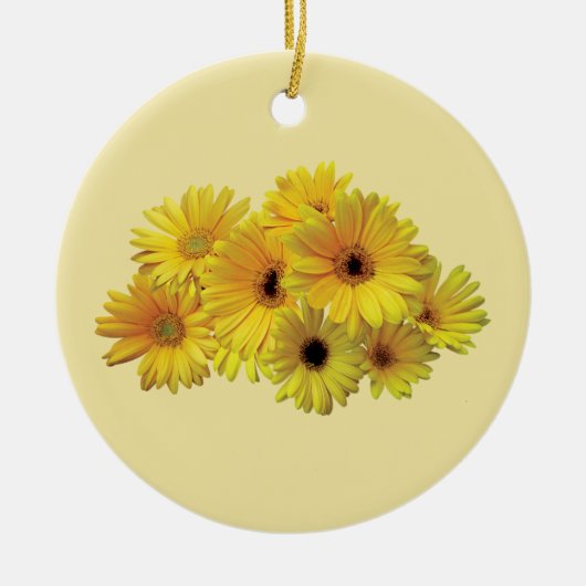 Bos gele margrietjes keramisch ornament (Voorkant)