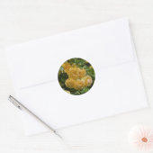 Bos gele tuinrozen  ronde sticker (Envelop)