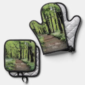  bos gepersonaliseerd ovenwant & pannenlap set (Voorkant / Achterkant)