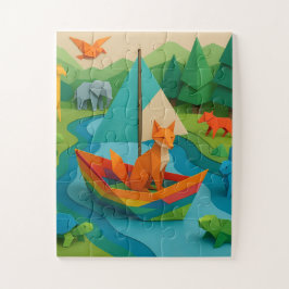 Bos Gevouwen Dieren – Kleurrijke Origami Wildlife  Legpuzzel
