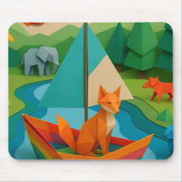 Bos Gevouwen Dieren – Kleurrijke Origami Wildlife Muismat
