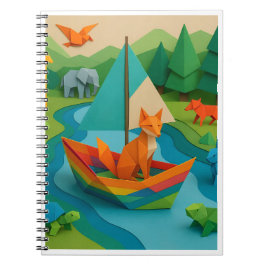 Bos Gevouwen Dieren – Kleurrijke Origami Wildlife  Notitieboek
