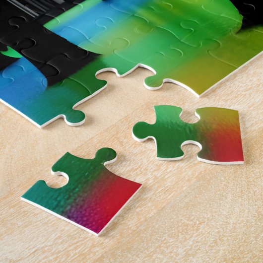 Bos gevuld met bomen Omringd Gekleurd Water Legpuzzel (Zijkant)