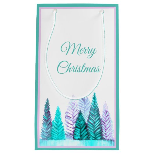 Bos Gift Bag (Turquoise) Klein Cadeauzakje (Voorkant)