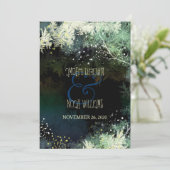 Bos Glitters Hip Sprookje Bruiloft Kaart (Staand voorkant)