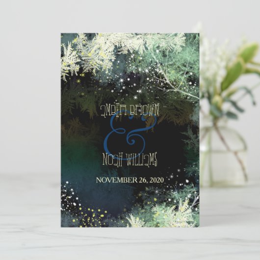 Bos Glitters Hip Sprookje Bruiloft Kaart (Staand voorkant)