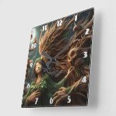 Bos goden omarmen onder maanlicht vierkante klok (Hoek)