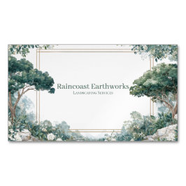 Bos Goud Frame Aquarel Groen Botanisch Magnetisch Visitekaartje