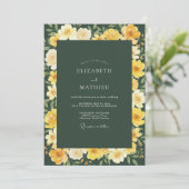 Bos Goud Ranunculus Eucalyptus Bruiloft Kaart (Staand voorkant)
