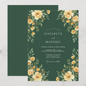 Bos Gouden Ranunculus Eucalyptus Bruiloft Kaart (Voorkant / Achterkant)