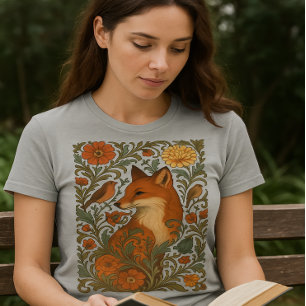 Bos Grace Vos Motief in Bloei T-shirt