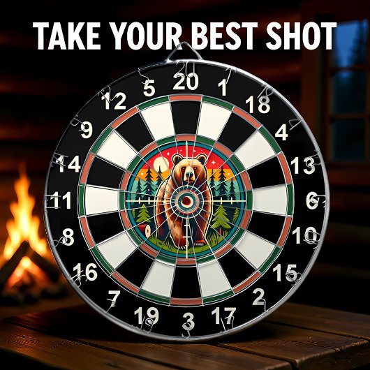 Bos Grizzly met Target Overlay Dartbord