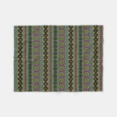 Bos Groen Boho Aztec Patroon Fleece Deken (Voorkant (Horizontaal))
