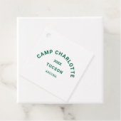 Bos Groen Camping Crest Camp Bachelorette Bedankjes Labels (In situ)