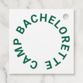 Bos Groen Camping Crest Camp Bachelorette Bedankjes Labels (Achterkant)