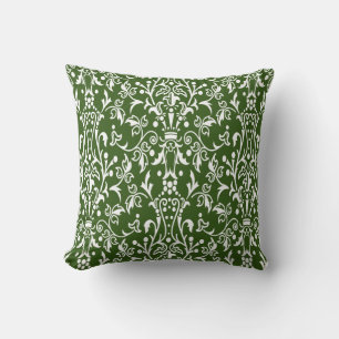 Bos groen Damask Kussen