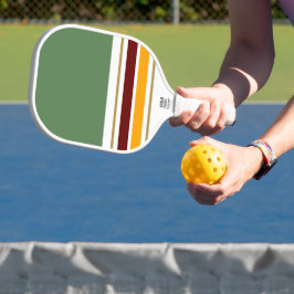 Bos Groen Diep Top Rood Geel Racing Stripes Pickleball Paddle