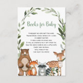 Bos groen dieren boek aanvraag baby shower informatiekaartje (Voorkant)