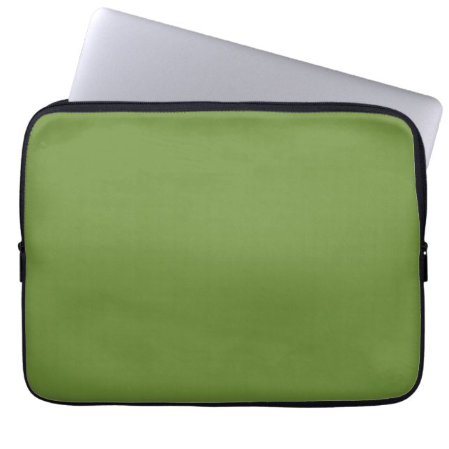 Bos Groen Effen Kleur Duidelijk Laptop Sleeve (Voorkant)