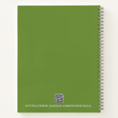 Bos Groen Effen Kleur Duidelijk Monogram Notitieboek (Achterkant)